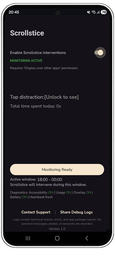 Monitoring Screen